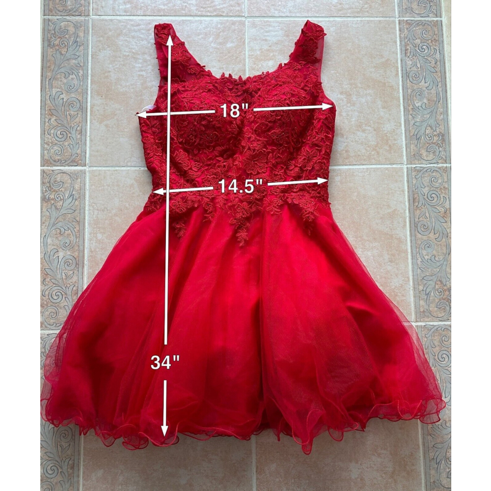 Worn Twice! Dancing Queen Dama Dress Red youth size L - Picture 2 of 15